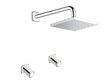 ITALY CRIIT617 - 3 hole shower set with individual rosettes with overhead shower by CRISTINA Rubinetterie - view 2